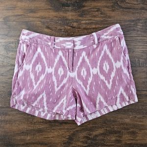 Loft Outlet Ikat Print Flat Front Shorts Size 6